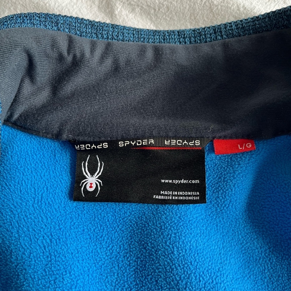 Spyder Women’s Blue Heathered Full-Zip Fleece Jacket L, Gorpcore Layering Piece - Picture 3 of 16